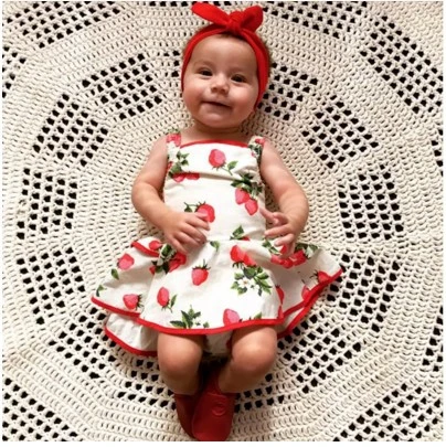 新生児赤ちゃんの女の子イチゴプリントスリングドレス幼児満月百日服誕生日ドレス1年古い女の子 1 Year Old Girl 1 Year Oldsdress Infant Aliexpress