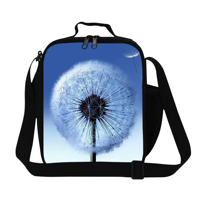 Персонализированные цветок Объёмный рисунок(3D-принт) бизнес-ланч сумки для женщин, молодых девушек изолированная сумка-холодильник, сумки для пикника для девочек-подростков - Цвет: Синий