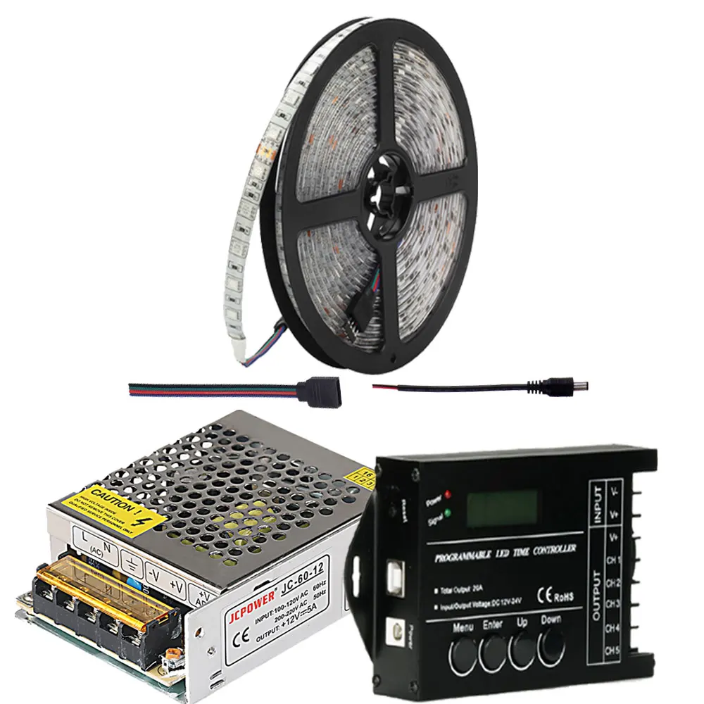Светодиодная лента RGB 5 20 м 12 В постоянного тока 5050 SMD 60 светодиодов/м|Светодиодные