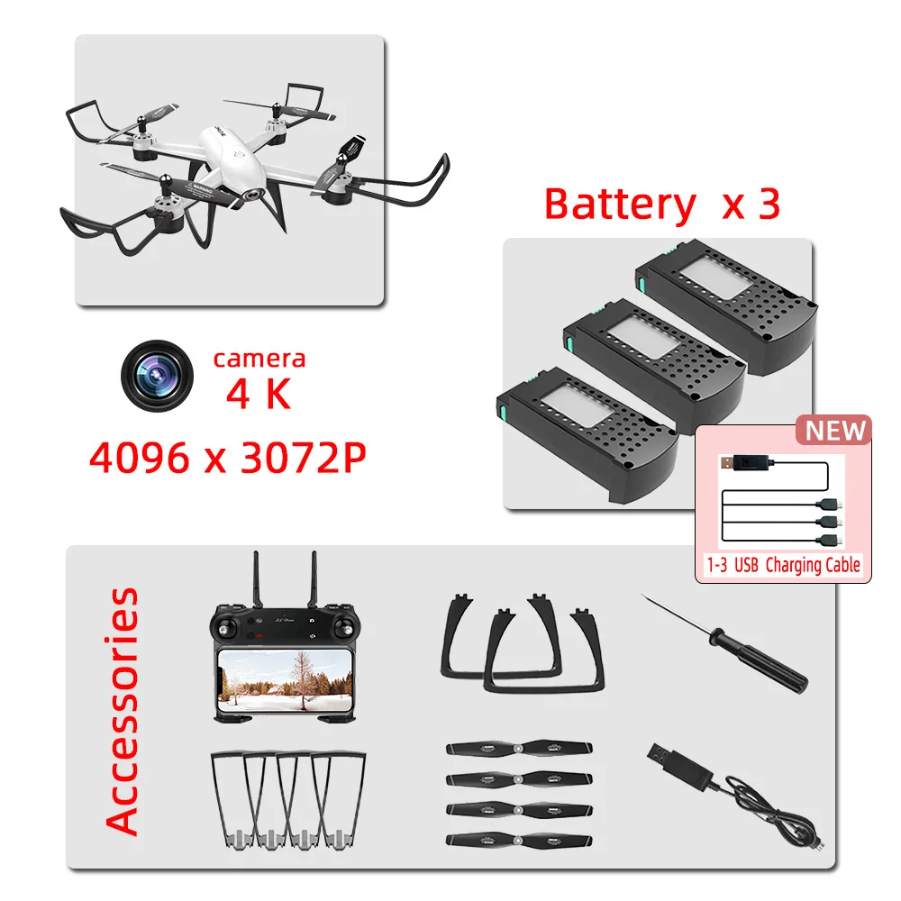 Sg106 Дроны с камерой hd Дрон rc вертолет Дрон 4k игрушки Квадрокоптер Дрон Квадрокоптер helikopter селфи пульт дистанционного управления - Цвет: white-4K 3B1C