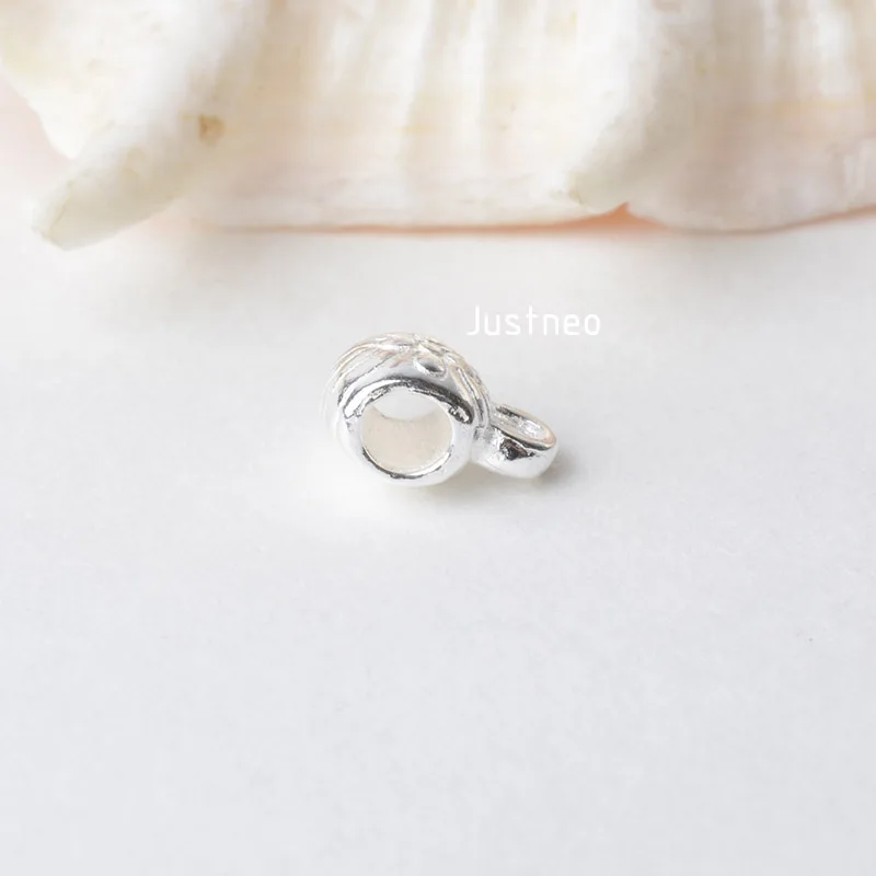 纯银吊环扁直花纹短管 (3)