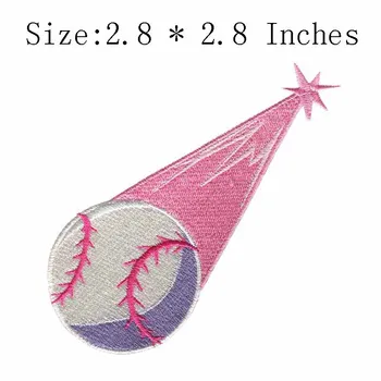 

Swish baseball embroidery patch 2.8" wide /Pink/for baby cloths/stitchwork