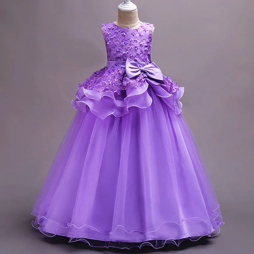 Baby Girls DressForParty AndWedding Pink Children Evening Dresses