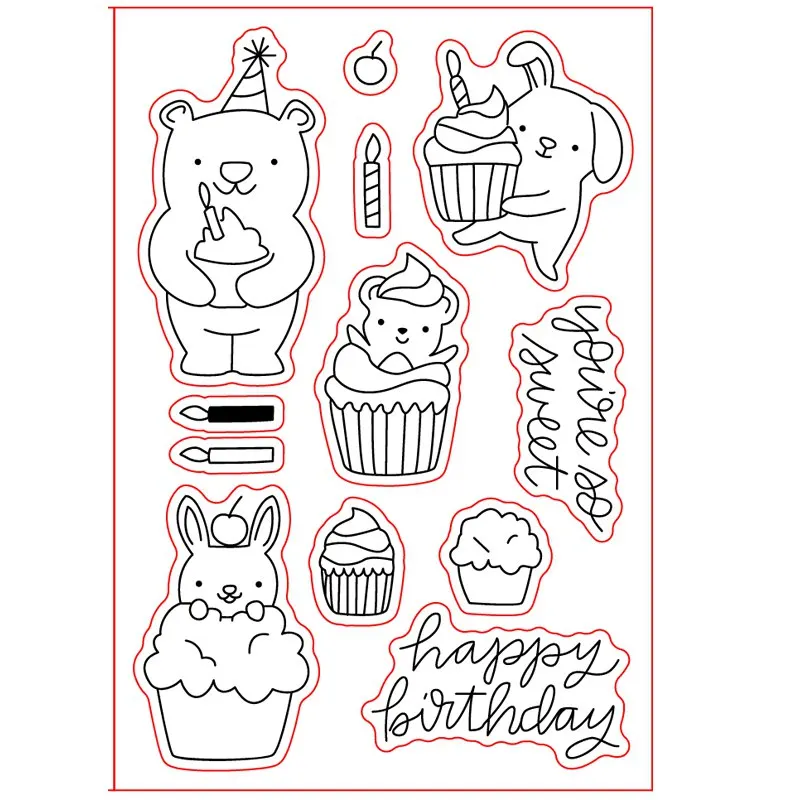 

Cupcake Critters Clear Stamp DIY Stencil For Scrapbooking Handcraft Embossing Template Making Paper Cards Crafts 2019 Newest