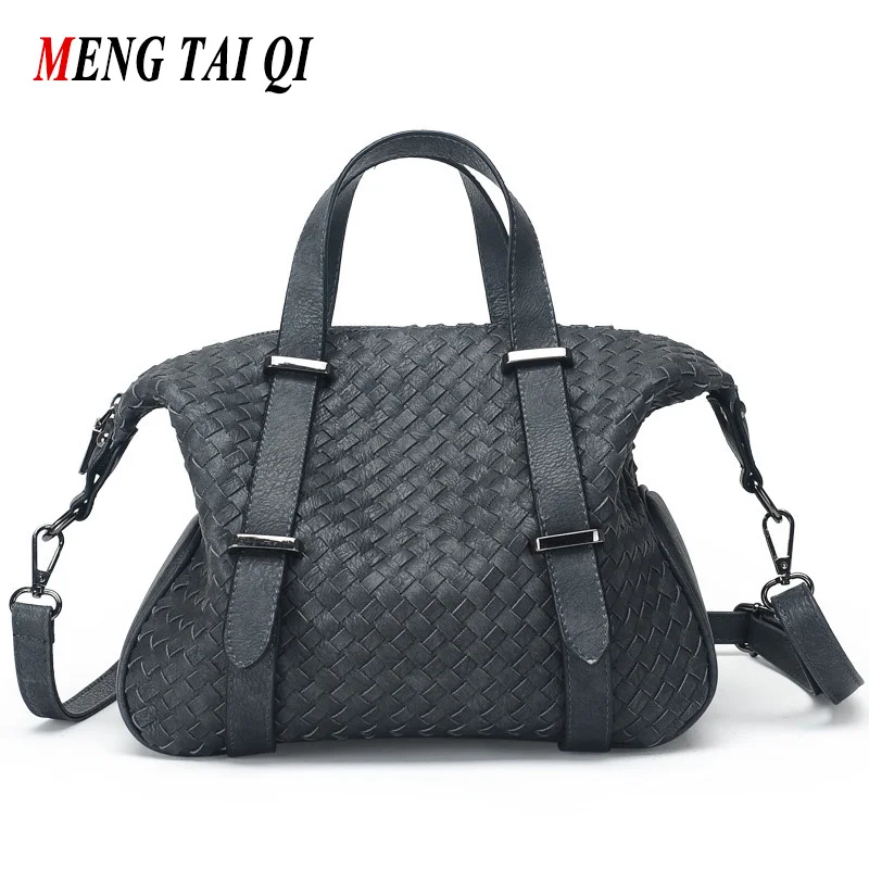 

Women Bag 2016 Ladies Leather Handbags Fashion Messenger Bag Shoulder Bags Famous Brand Weaving Boston Female Bolsas Crossbody 3