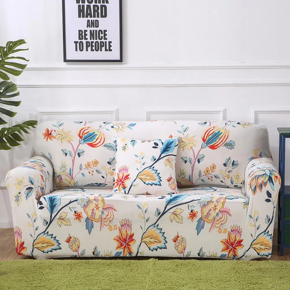 Sofa Cover Elastic Universal Full Leather Flower Pattern Sofa Combination Fabric Sofa Covers For Living Room cubre sofa