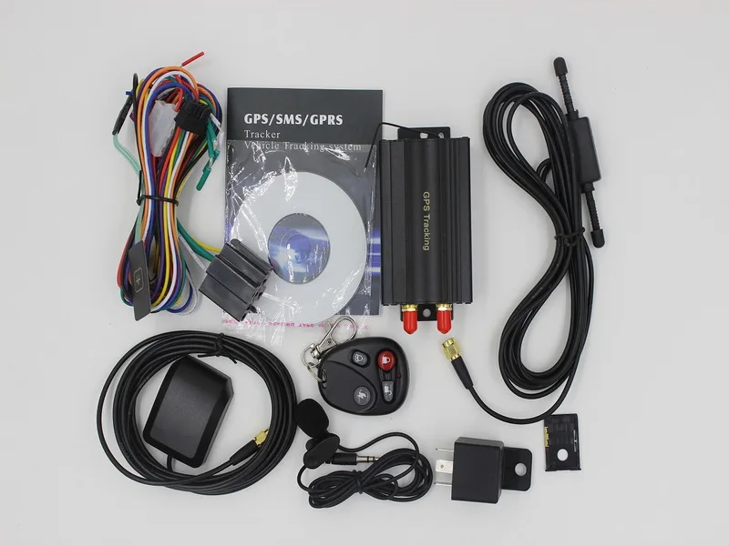 

by dhl or ems 5pcs Car GPS Tracker System GPS GSM GPRS Vehicle Tracker Locator TK103B with Remote Control SD SIM Card Anti-theft