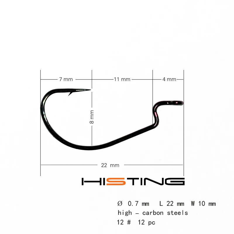 BaMMax Fishing 12pcs/lot 12# High Carbon Steel Crank hook for Soft Fishing Lure black Crank Lead Sharp Hooks accessories BaMMax Fishing 12pcs/lot 12# High Carbon Steel Crank hook for Soft Fishing Lure black Crank Lead Sharp Hooks accessories