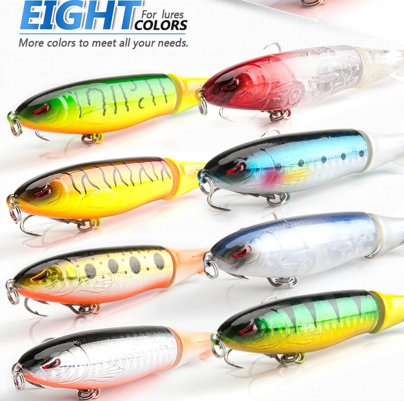 DONQL Minnow Rotating Tail Fishing Lure 10cm 13g With Soft Whirling Tail Treble Hooks Whopper Popper Topwater Fishing Baits      (2)