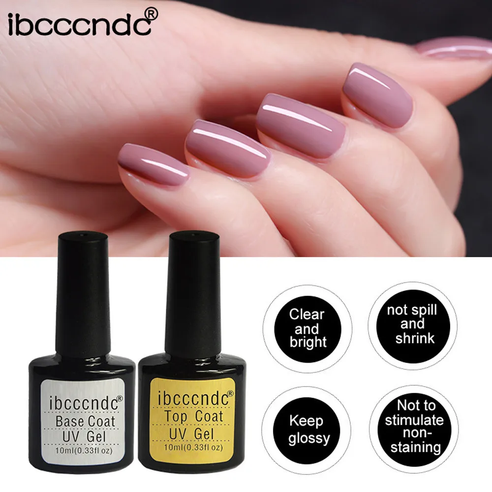 Ibcccndc 10ml Top/Base Coat UV Diamond Nail Gel Polish Primer Nail Art