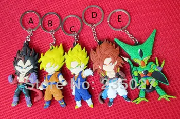 

500pcs/lot dragon ball z Goku / Vegeta / Raditz / Cell keychains PVC action figures toys by DHL