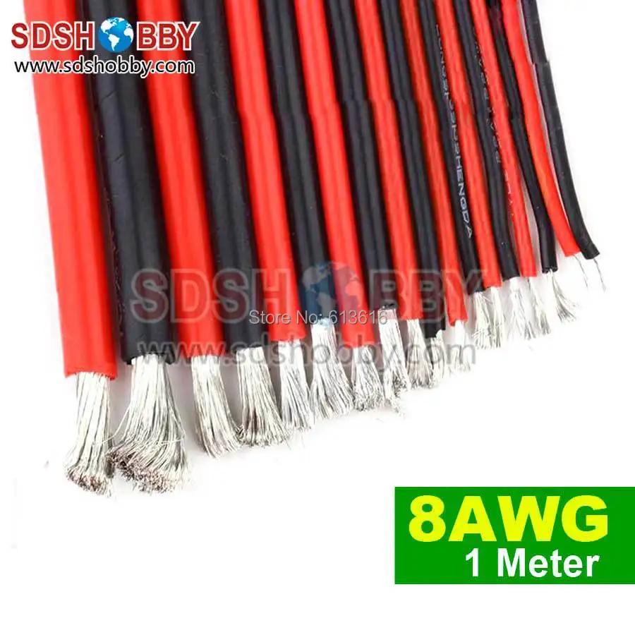 1 Meter 8AWG Silicone Wire Silica Gel Wire Silicone Cable 1650 0 08 OD 6 8