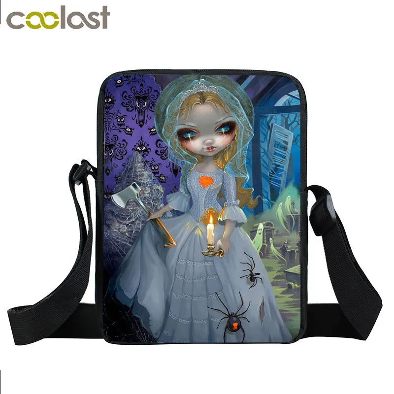 Мультяшная Готическая мини-сумка-мессенджер для девушек, женские сумки для девочек, дорожные сумки для детей, школьные сумки в стиле панк, женская сумка через плечо, лучший подарок - Цвет: xkb gete07