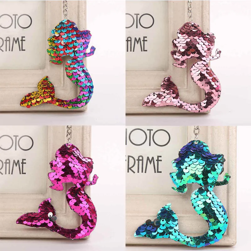 Cute Unicorn Sequin Pom Pom Key Pendant Colorful Stuffed Unicorn Doll Kids Toys Girls Bag Hang Pendant Key Chain Speelgoed Gift