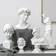 Nordic Resin Sketch Head Statue non-gypsum Bust Mini classic David Figurines Miniatures sculpture Ornaments Drop Shipping цена Nordic Resin Sketch Head Statue non-gypsum Bust Mini classic David Figurines Miniatures sculpture Ornaments Drop Shipping цены онлайн