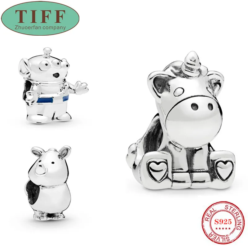 

2019 new unicorn Bruno, three eyes, small rhinoceros, suitable for Pandora bracelet beads, excellent workmanship