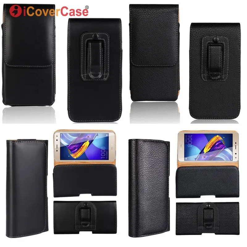 Чехол с зажимом для ремня Huawei Y5 Y6 2017 2018 Y3 II Y7 Prime Nova Young Pro Compact Lite 2 2s поясная сумка