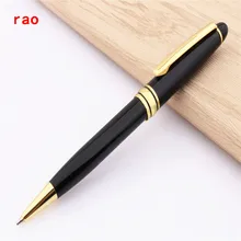 Высокое качество золотистый и черный школьные канцелярские Средний шариковая ручка золотой отделкой