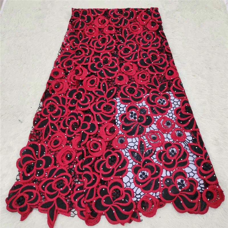 

Free shipping(5yards/pc) high quality African lace fabric lots of stones fixed big cord lace fabric for party dress