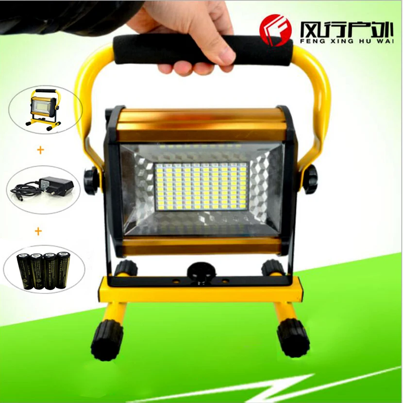 

Led Flood Light Reflector Searchlight Led Spotlight Outdoor Lighting Lamp 100W+6x18650 Battery+Charger