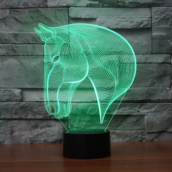 

3D Lamp Horse LED Illusion Animal Desk Table Night Light,7 Color Touch Lamp for Kids, Girls, Family Holiday Gift