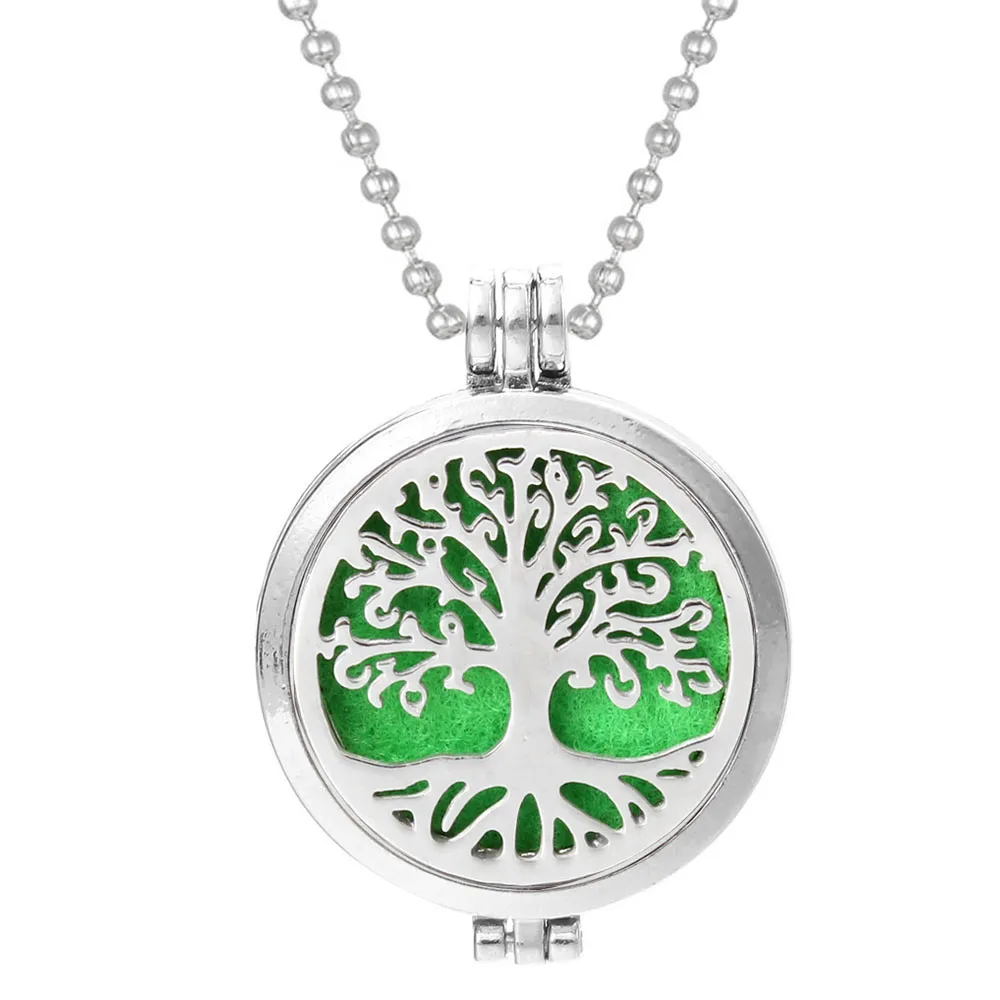 

New Aromatherapy Jewelry Essential Oil Diffuser Necklace Love Tree of Life Open Perfume Lockets Pendants Aroma Diffuser Necklace