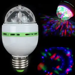 100 шт./лот E27/E26 3 Вт RGB светодиодный проектор 85-265 В Кристалл Свет этапа Magic Ball DJ елец вечерние disco эффект лампочки, DHL Бесплатная