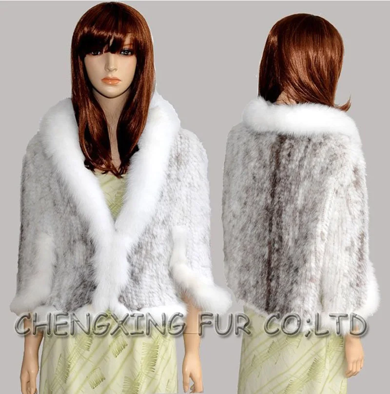 CX-B-M-41F натуральная женская зимняя Весенняя норковая меховая шаль с бренд Fox Fur Trim Прямая