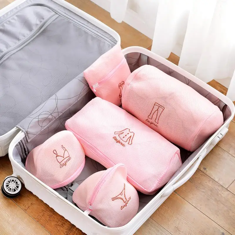 

1pc Creative Zippered Mesh Laundry Wash Bags Foldable Lingerie Bra Socks Underwear Washing Machine Clothes Protection Net gift