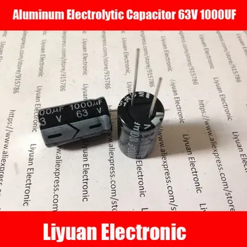 

10pcs Aluminum Electrolytic Capacitor 63V/1000 UF 63V 1000UF Electrolytic Capacitor Size 16*25 mm 63V 1000UF