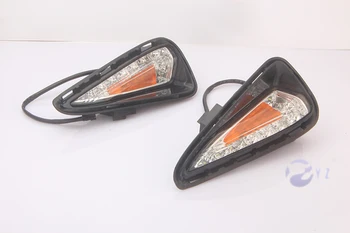 

Car Flashing 2Pcs DRL For Toyota Camry 2015 2016 2017 Daytime Running Lights fog lamp cover 12V Daylight with yellow turn signal