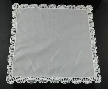  Hight quality 100% cotton white crochet lace handkerchief handmade handkerchief 30cm free shipping