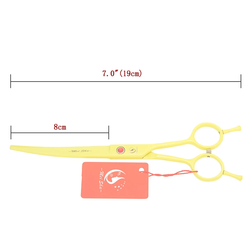 Meisha 7,0 "до изогнутая голова животных резка ножницы для уход за собакой сталь японский 440c Cat Мех животных филировочные Pet бритвы HB0204