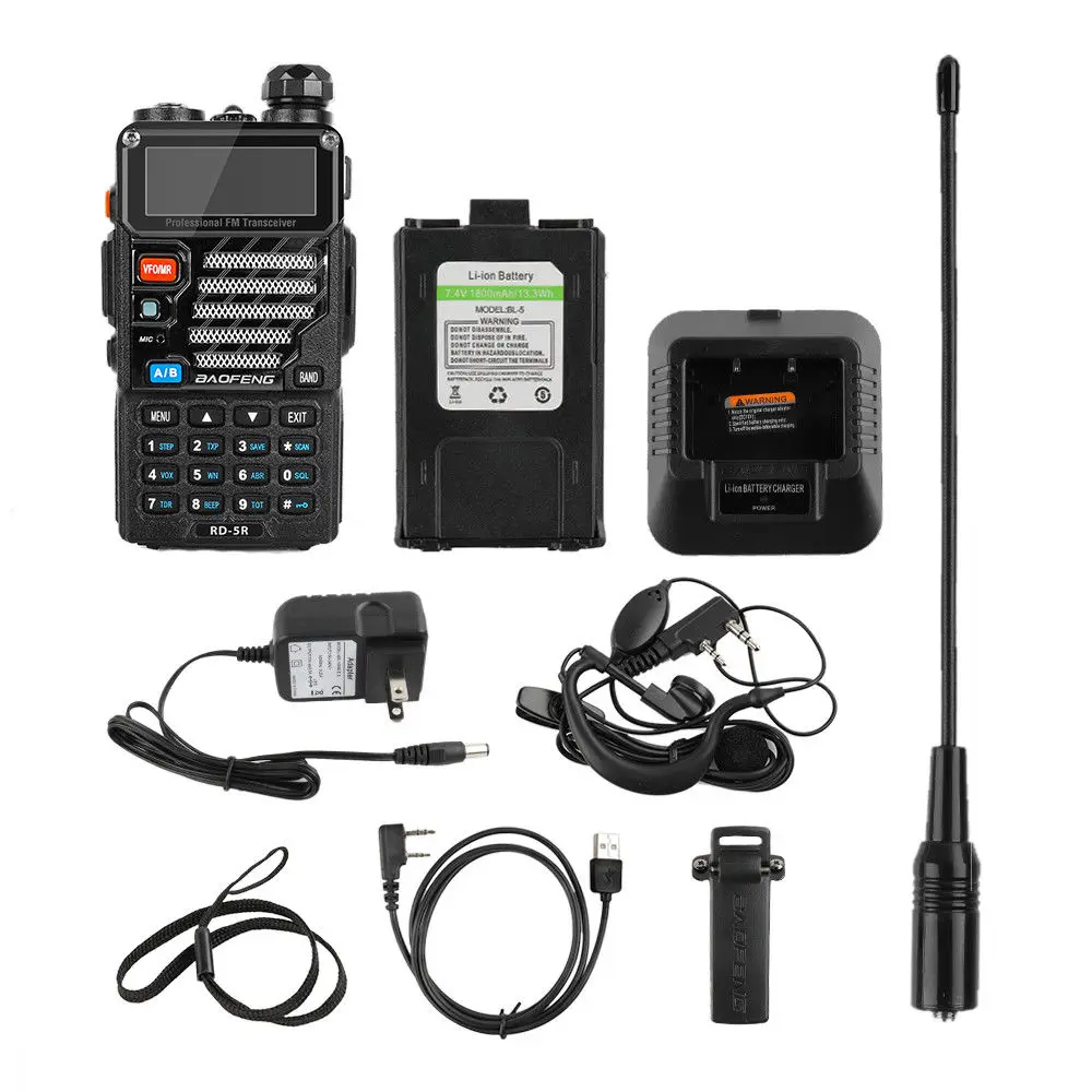 Baofeng RD-5R DMR Tier II VFO Digital Dual Slot Dual Band 136-174/400-470MHz Walkie Talkie Two way Radio Ham Transceiver Speaker Baofeng RD-5R DMR Tier II VFO Digital Dual Slot Dual Band 136-174/400-470MHz Walkie Talkie Two way Radio Ham Transceiver Speaker