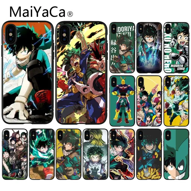 

MaiYaCa Anime My Hero Academia deku and bakugou Soft TPU Phone Cover for Apple iPhone 8 7 6 6S Plus X XS MAX 5 5S SE XR Cover