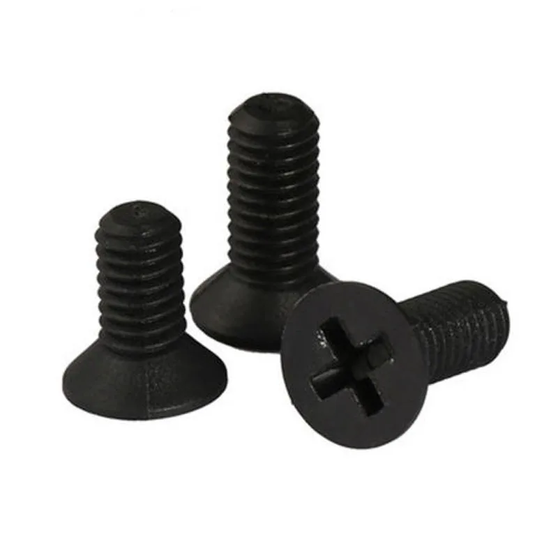 M2.5 M3 M4 Phillips Countersunk Plastic Screw Flat head Nylon Screws Bolts Black 20PCSBolts