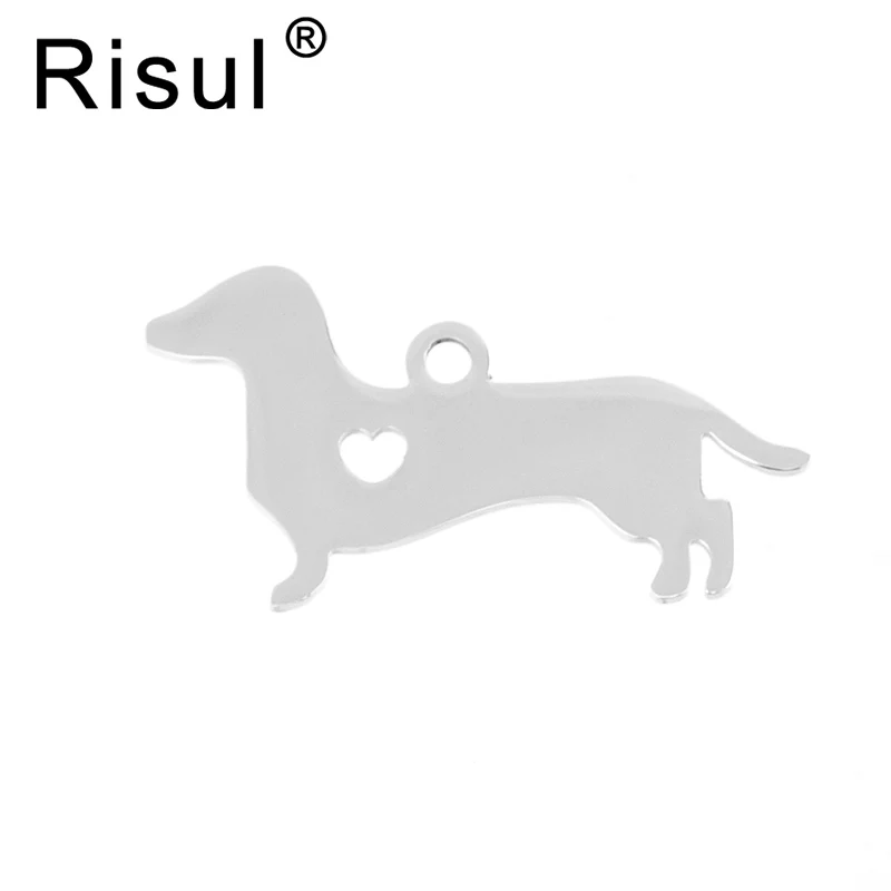 Собачка-такса Risul I love my Dog собачья из нержавеющей стали подвеска в виде сердца