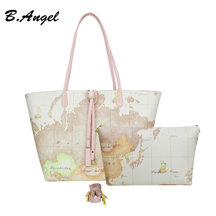 

Vintage World Map Composite Women Bag Purse for Women Messenger Bags Designer Famous Brand Handbags Casual Toes 2 Bags