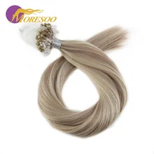 Moresoo машинные Человеческие волосы Remy для наращивания на микро-петлях, волосы для наращивания на микро кольцах, бразильские волосы для наращивания, 16-24 дюйма, 1 г/1 S, 50 г