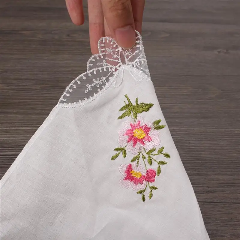 С вышитыми бабочками и кружевом для малышей, платки с цветочным узором ...