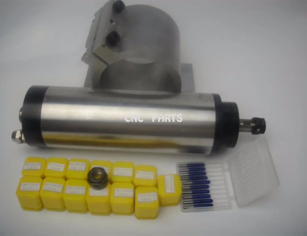 Eixo de Refrigeração de Água + 13 Pinças + 10 Bits + Eixo de Suporte + Er11nut Fresagem Eixo w Peças Pcs Gravura Cnc Er11 800