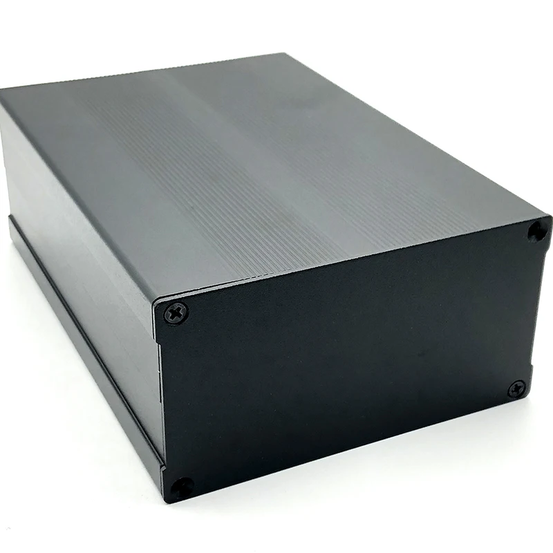 Comprar 1 pieza de aluminio PCB caja de instrumentos de aluminio negro caja de proyecto electrónico placa de circuito con tornillos 150x105x55mm