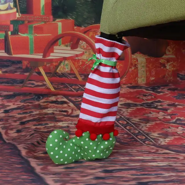 elf christmas table chair leg feet cover socks christmas decoration for home wine bottle cover bag - Elf Legs Christmas Decoration elf christmas table chair leg feet cover socks christmas decoration for home wine bottle cover bag - Elf Legs Christmas Decoration