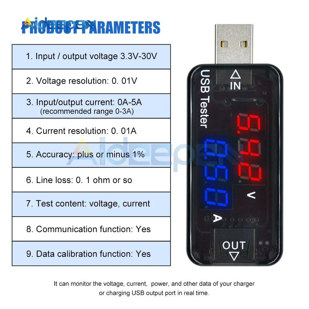 3/4 цифр USB зарядное устройство Доктор цифровой зарядки батареи Вольтметр Амперметр измеритель тока USB детектор умная функция