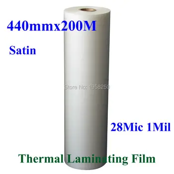 

1 PC 28Mic 440mmx200M 1Mil Satin Matt 1" Core Hot Laminating Films Bopp for Hot Roll Laminator