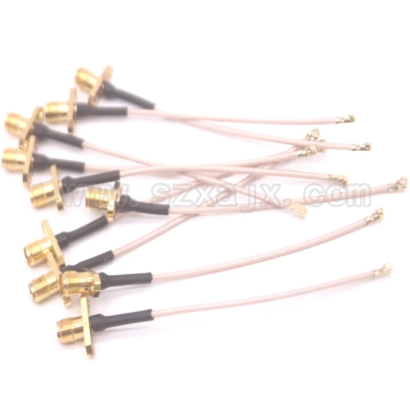 

10pcs uFL/u.FL/IPX/IPEX to SMA Female With 2 Holes Flange Mount Panel connector RG178 cable Coax Pigtail 15cm Fast shipping