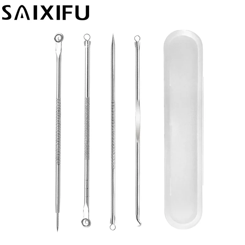 

4pcs Black Head Remover Extractor Acne Blackhead Pimple Treatment Needle Removal Needle Pimple Face Beauty Skin Care Tool QT30