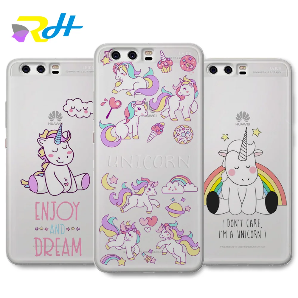 

For funda Huawei P10 lite case Rainbow Unicorn cover for Huawei P9 lite case 2019 fashion for P10 Lite P9 Lite P10 Plus case