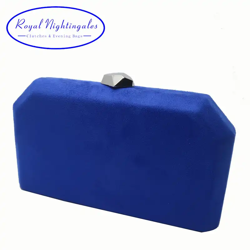 royal blue suede clutch