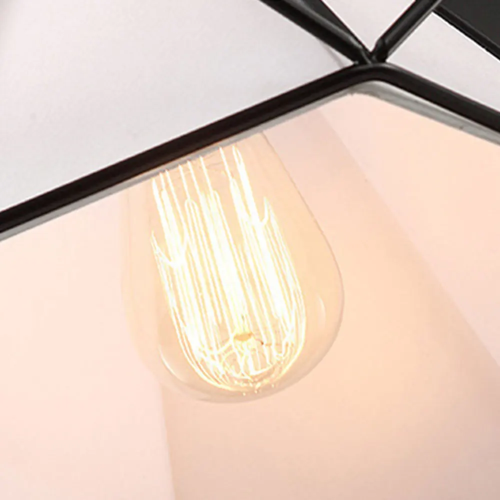 E27 железный подвесной светильник в скандинавском стиле современный подвесной светильник в клетку Железный минималистичный ретро скандинавский Лофт Пирамида металлическая Подвесная лампа